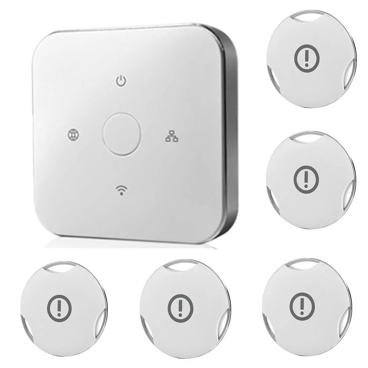 iHomeware Zigbee home security alarm system Wireless Android/IOS Smartphone Controlled Smart Home, CoinGuard Vibration Sensor 5/pack with iHomeware Hub
