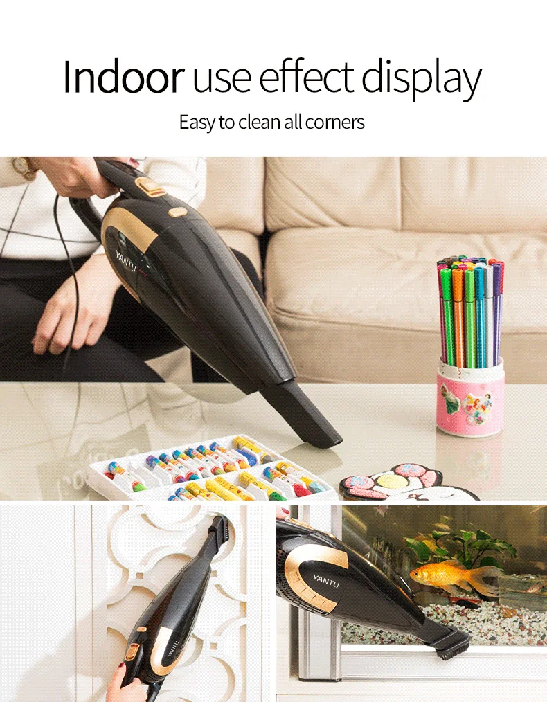 Yantu E03 Cyclone 12v Portable Mini Handheld Vacuum Cleaner For Car