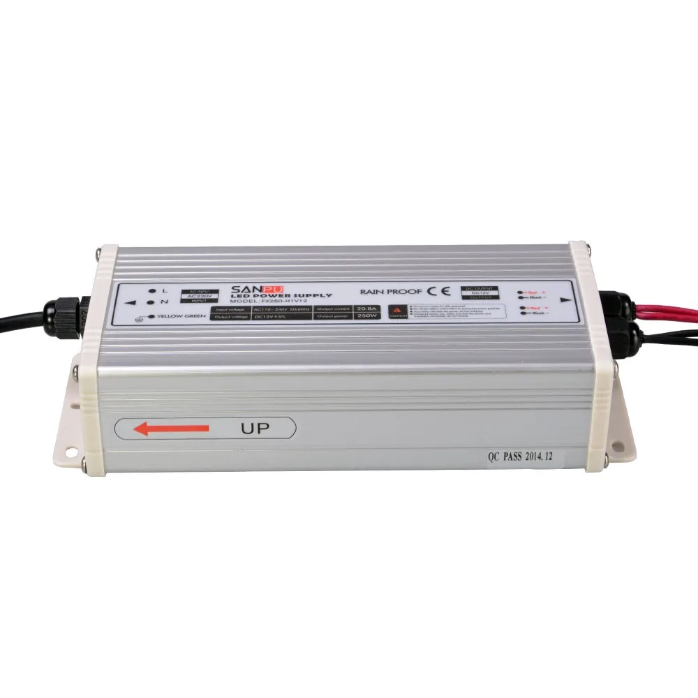 DC LED Switching Mode Power Supply 250W 20A 12V Output (FX250-H1V)