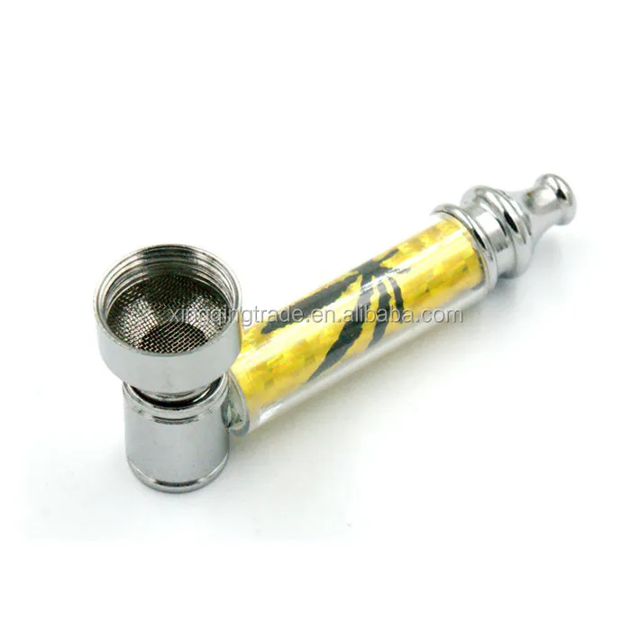 Mini Battery Smoking Metal Pipe Herb Tobacco Pipes Accessory w/ Lid Random Color