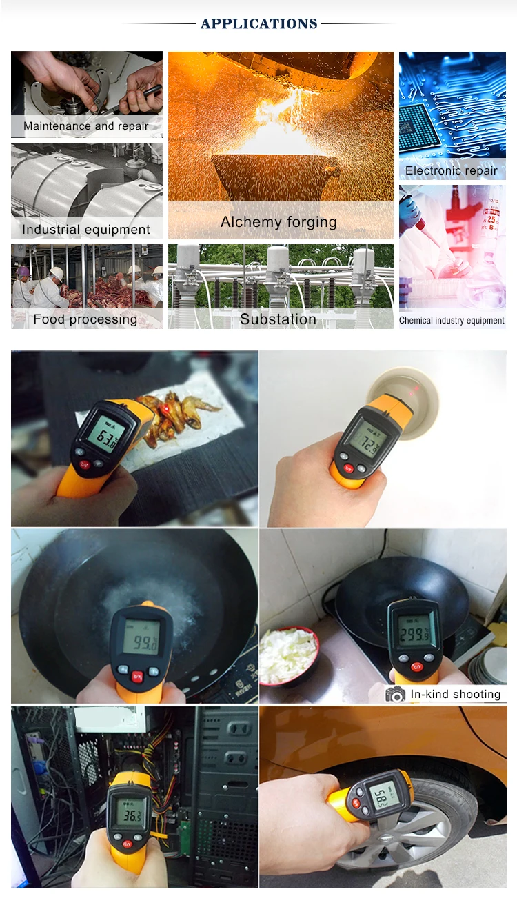 gm300 hot water cooking grill dual laser digital electronic infrared thermometer industrial