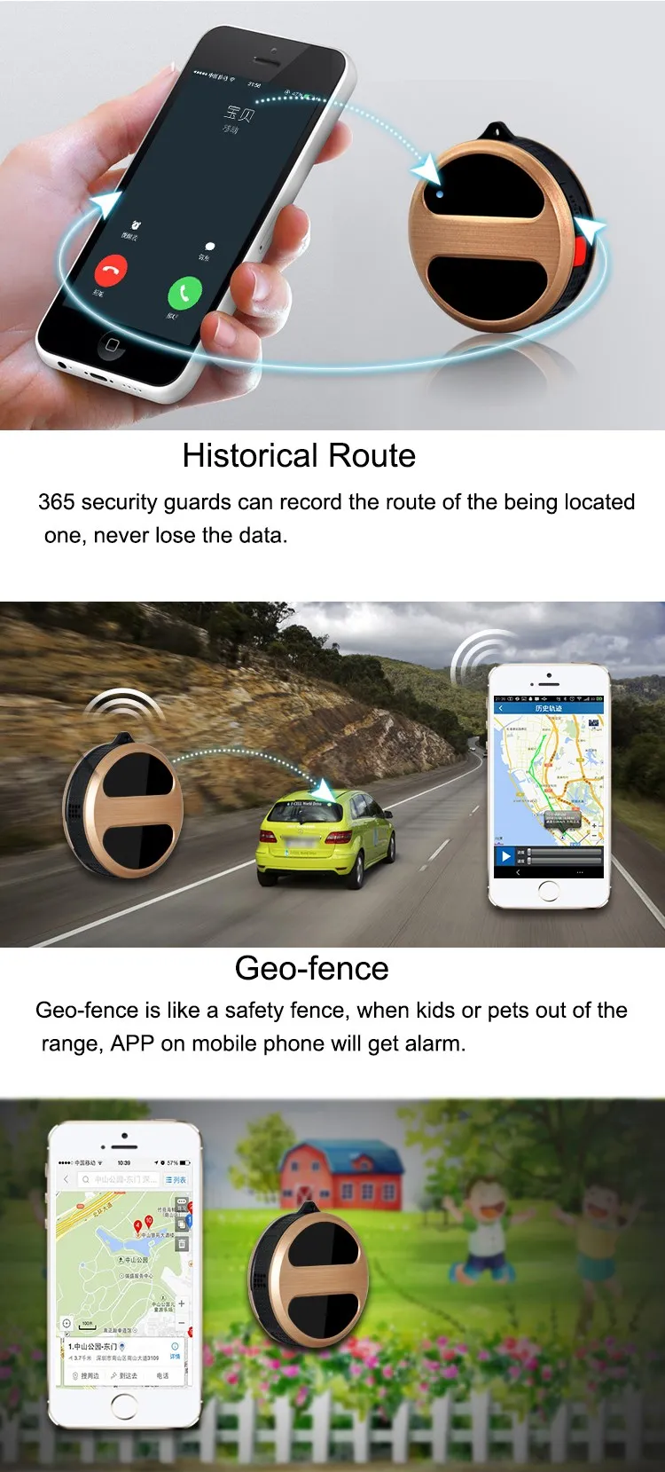 Micro Gps Transmitter Tracker Best Gps Tracker With Android / Ios App,Sos Panic Button,Long