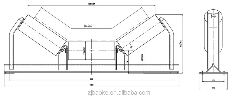 buy tape belt Troughed Belt Idler For Base Std 30 C3501s Frame