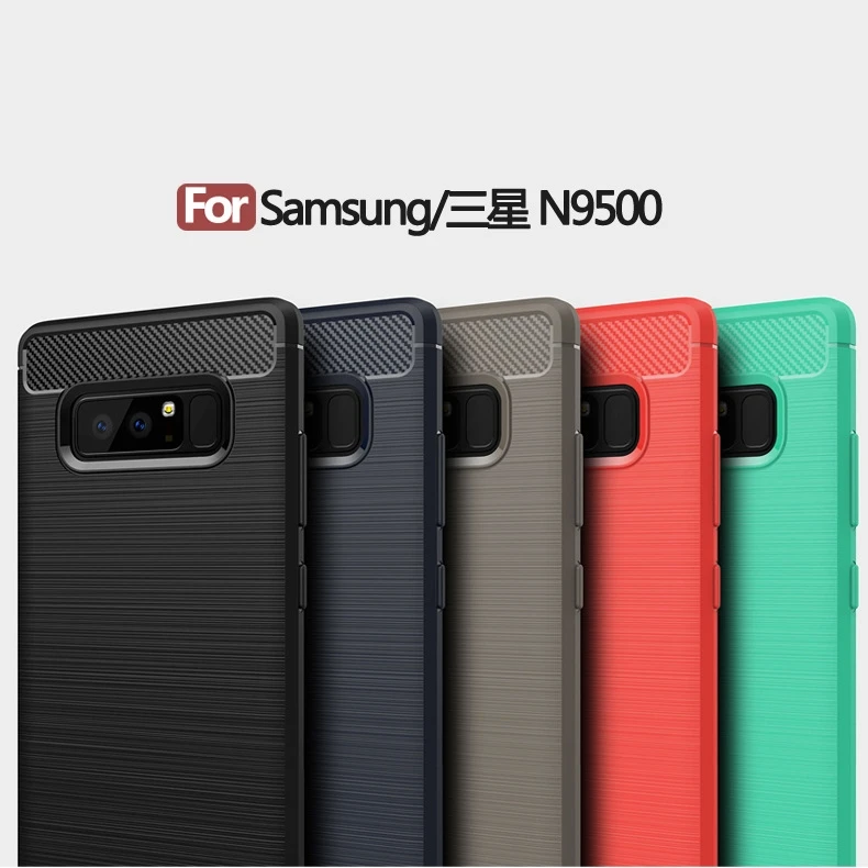 2017 New Arrival Carbon Fiber Tpu case for Samsung galaxy note 8 brushed tpu soft cover for Samsung galaxy note 8
