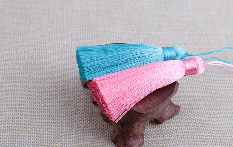 26 Color 8cm Anti Wrinkle Vertical Ice Silk Hanging Tassels Bookmarks