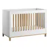 New Design White Oak Pine Wooden Cot Bed Baby Crib Converts to Kids Toddler Bed With Drawer