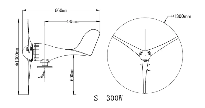 eolienne wind generator 300w 12v 24v for home boat regulator