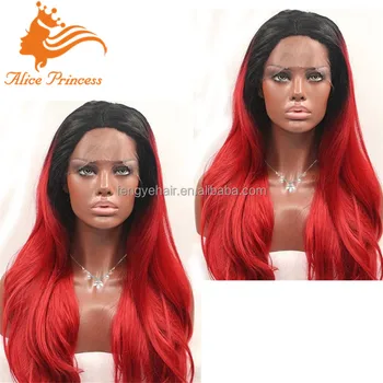 100 Human Hair African American Afro Wigs Silky Straight Red Human