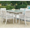 Family Garden Furniture Dining Set New Modern Outdoor Rattan Chairs And Table Wood Table Ding Set