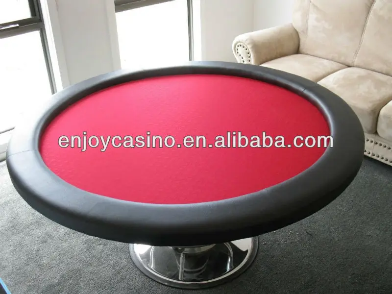 58" Round Professional Casino Poker Table W/ Pedestal Leg & Foot Rail