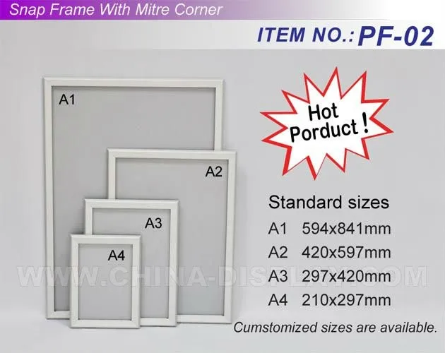 Aluminium Round Corner A0 Clipboard Poster Snap Frame 