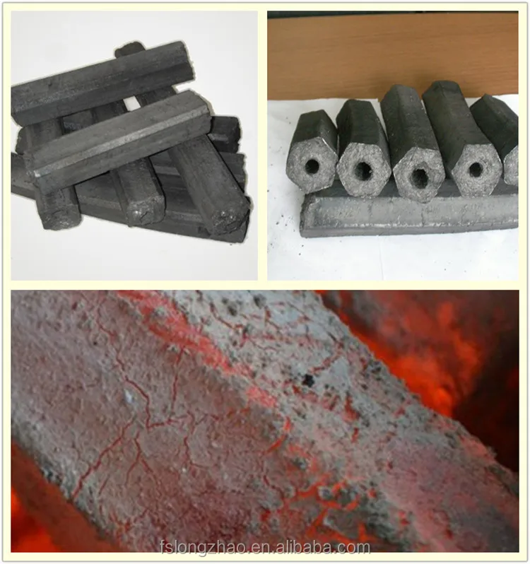 100 % Hardwood Sawdust Briquette Charcoal Hexagonal