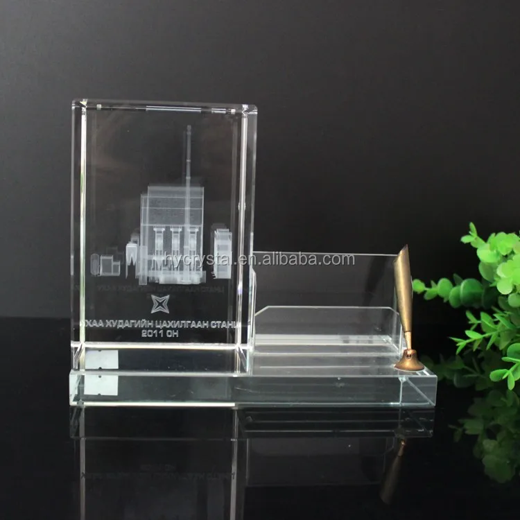 Personalized Crystal Glass Office Desk Organizer - Buy Office Desk  Organizer,Desk Organizer,Crystal Desk Organizer Product on 