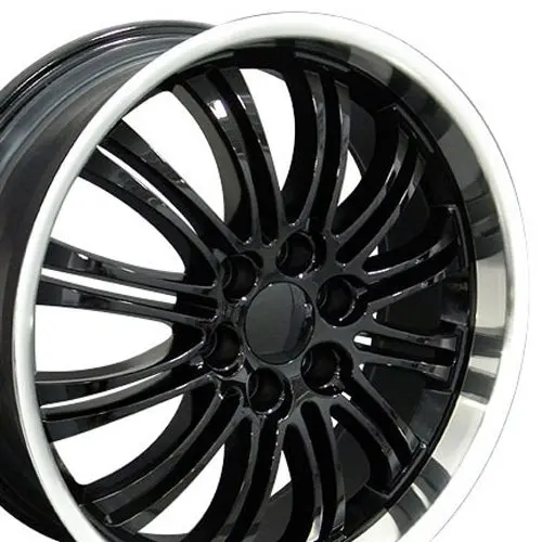 22x9 Wheels Fit GM Trucks - Cadillac Escalade Rims - Black w/Mach'd Lip - SET