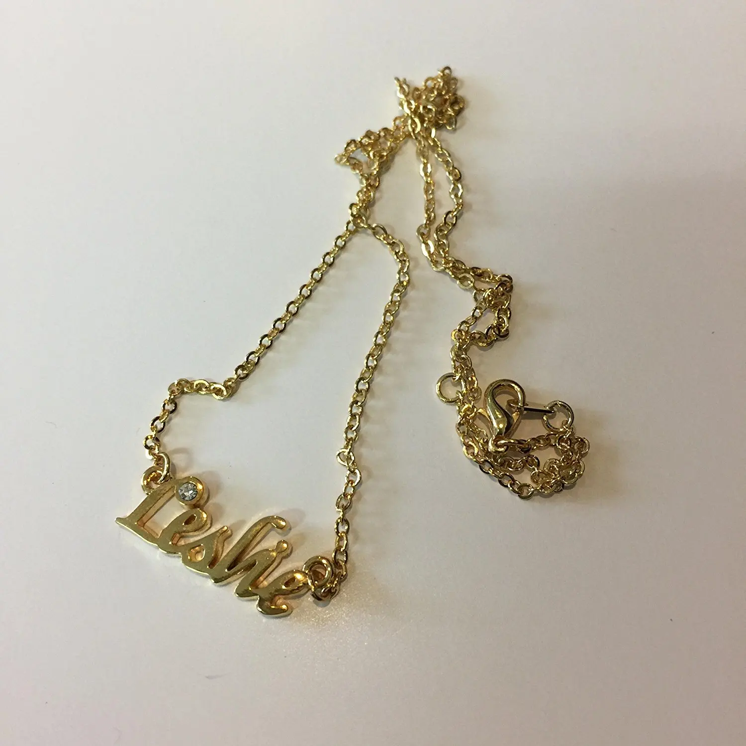 Buy Leslie Personalized Name Necklaces 1 Gold In Cheap Price On