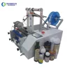 Semi automatic sticker label round cosmetic bottle labeling machine one label wrap around
