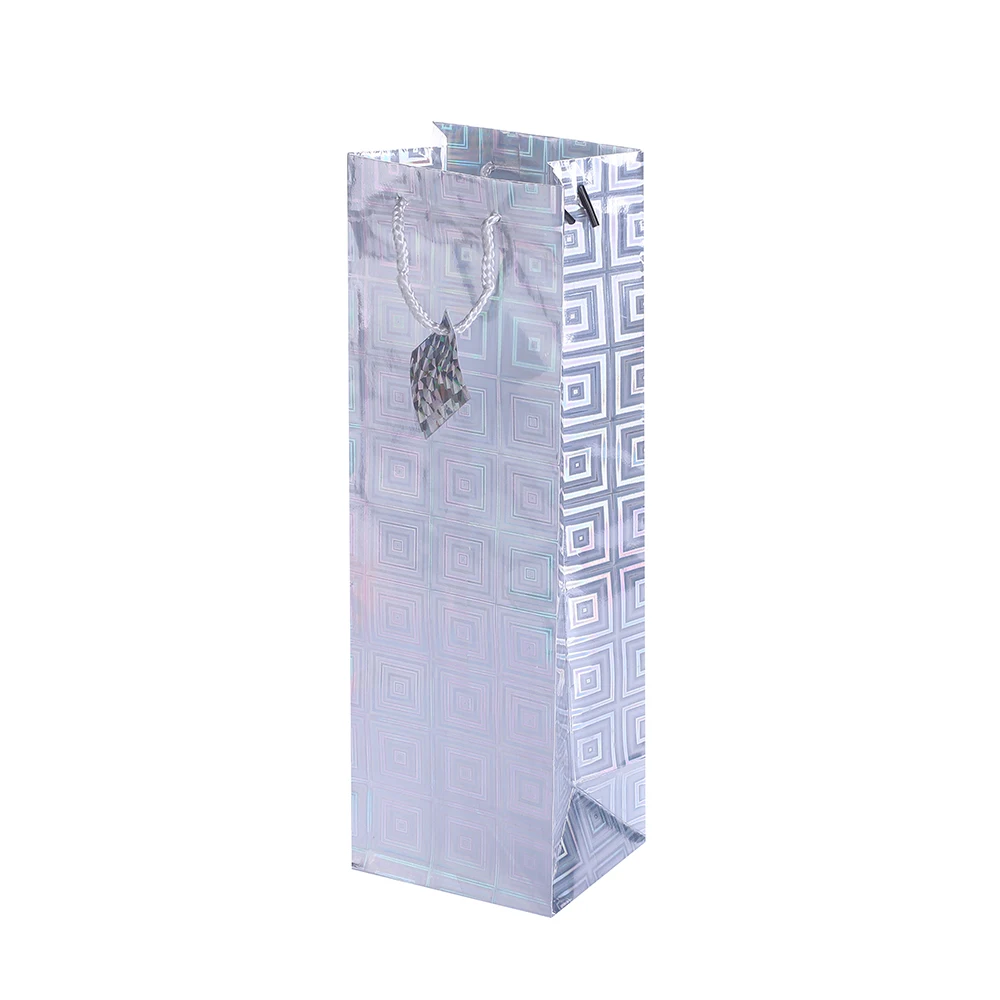 Custom glitter wine bottle kraft paper wine package bag