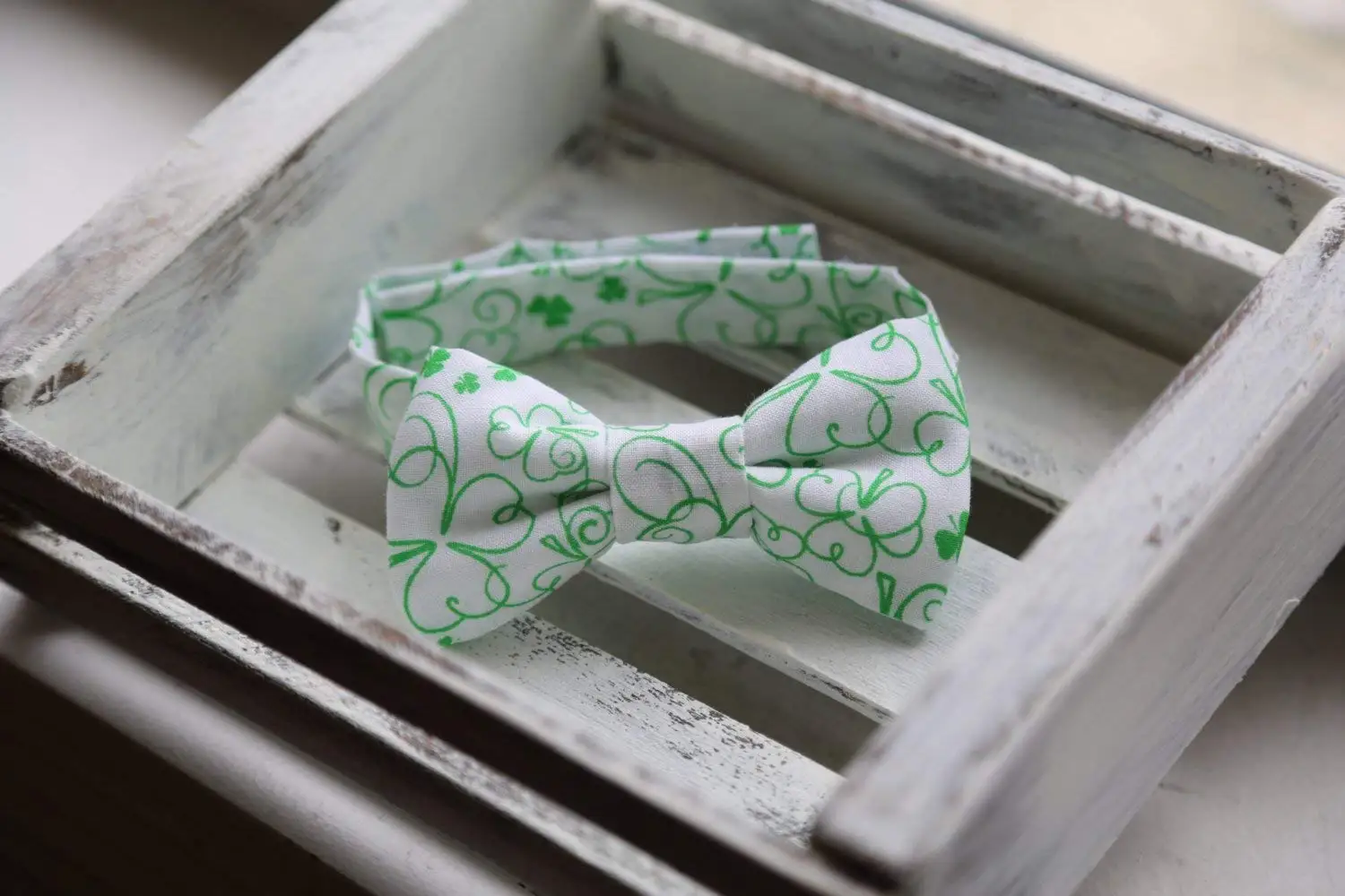 TieMart Irish Green Staff Bow Tie