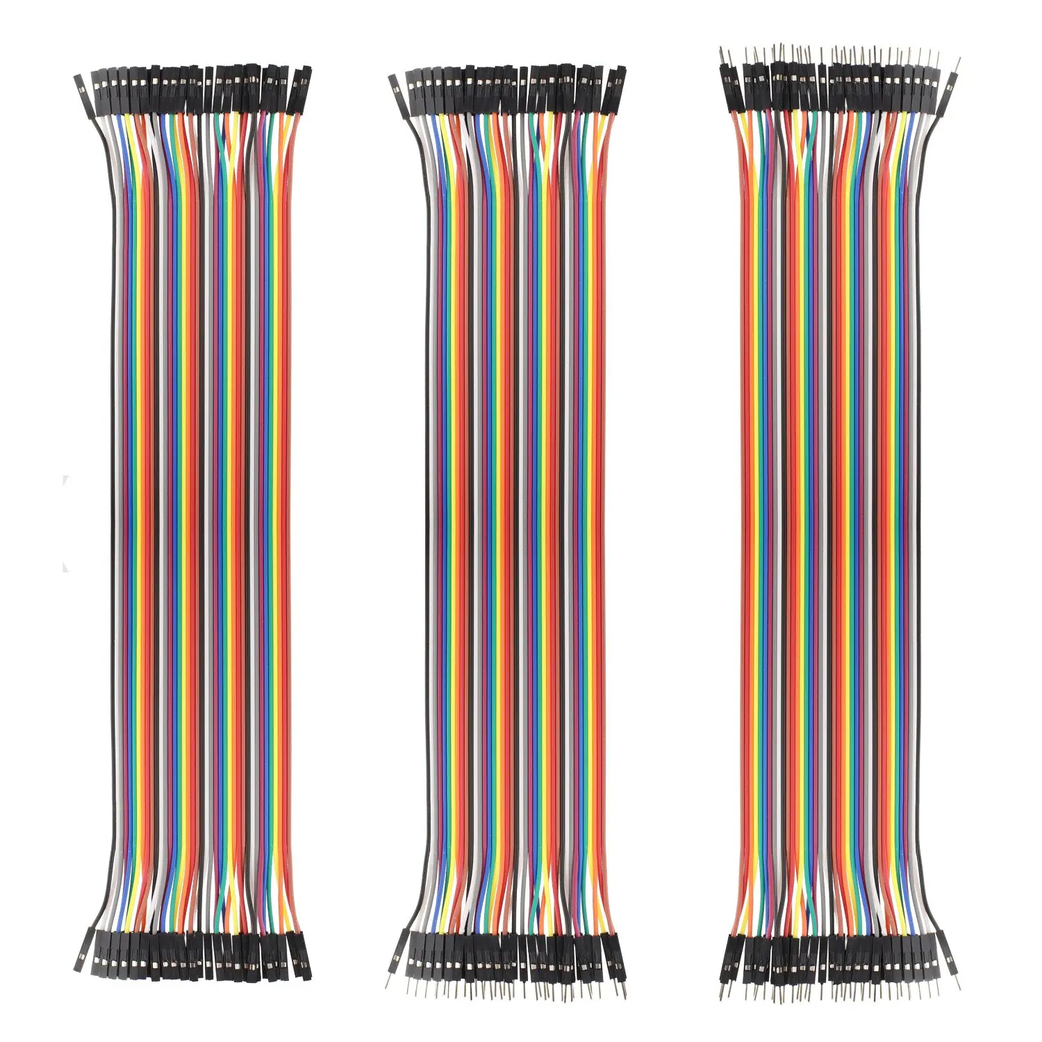 SIM&NAT 12inch / 30cm 40 Pin Male to Female Dupont Wire, 40 Pin Male to Male, 40 Pin Female to Female Breadboard Jumper wire Ribbon Cables kit for Arduino Raspberry Pi 2 / 3 (120 PCS)