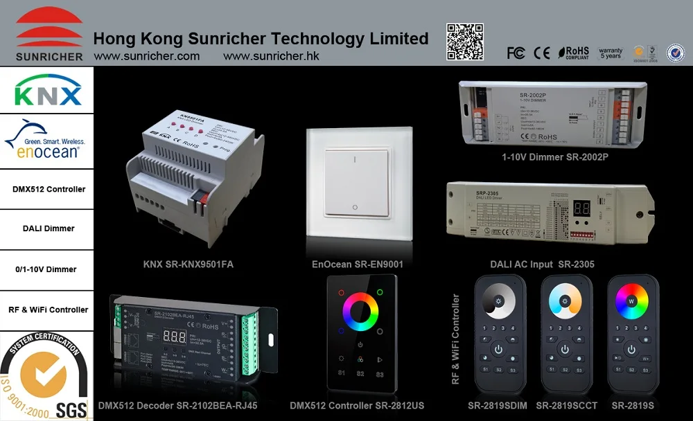 Sunricher SR-2836R-CCT RF wireless controller for tunable white led panel