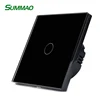 Crystal Glass Panel Electrical Soft Touch Luminous Light Wall Us Switch With Led