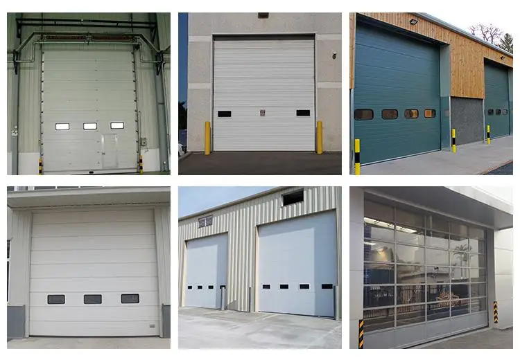 Industrial Automatic Overhead Steel Insulated Vertical Lifting Sliding Roll up Metal Sectional Garage Door for Warehouse