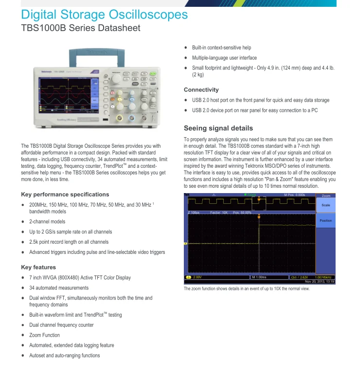 New Instrument, Tektronix TBS1152B Digital Storage Oscilloscope