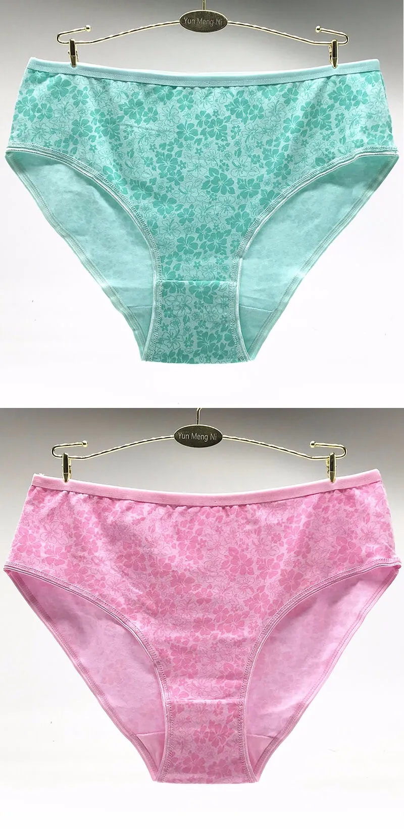 Yun Meng Ni Sexy Underwear Flower Print Plus Size Big Ass Womens Panty 