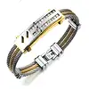 Fashion Vintage Jewelry Male Classical Bracelets Titanium Steel + Double Layer Cubic Zirconia Man's Best Gift GH783