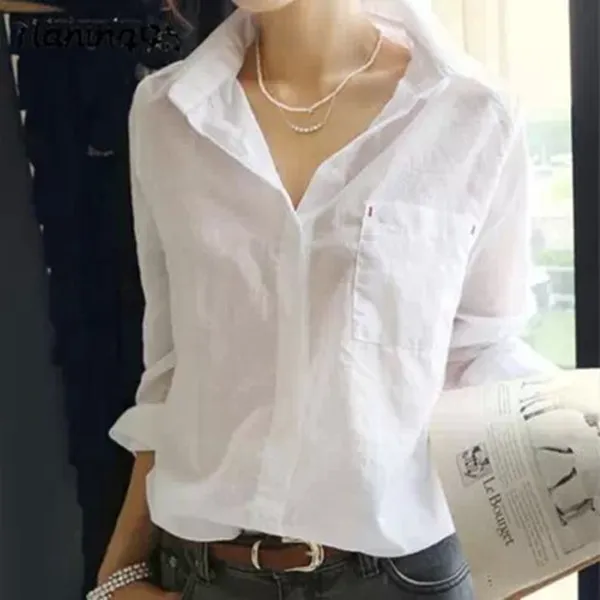 camisa blanca de vestir para mujer