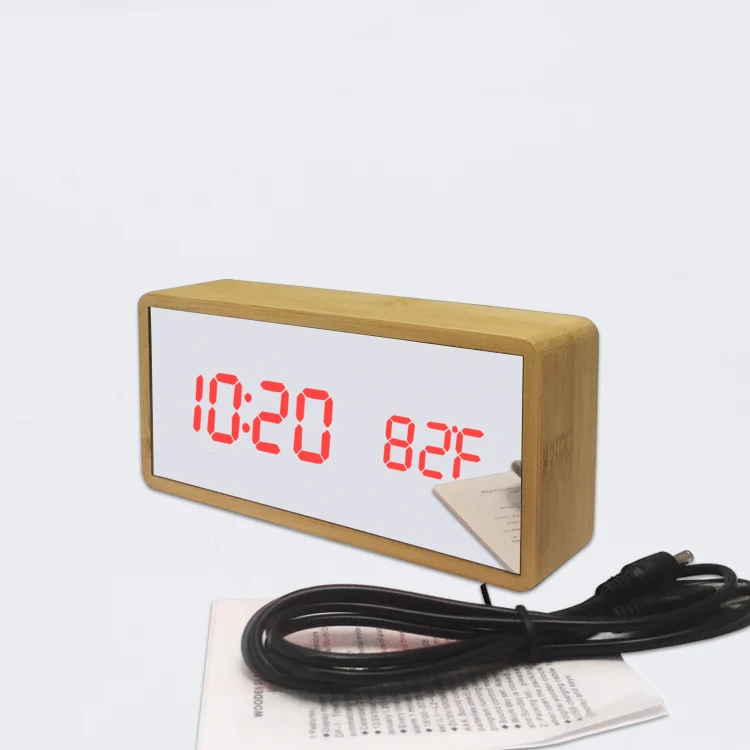 Factory wholesale Mobile phone 10W QI wireless charger digital alarm clock with calendar,temperature,date display