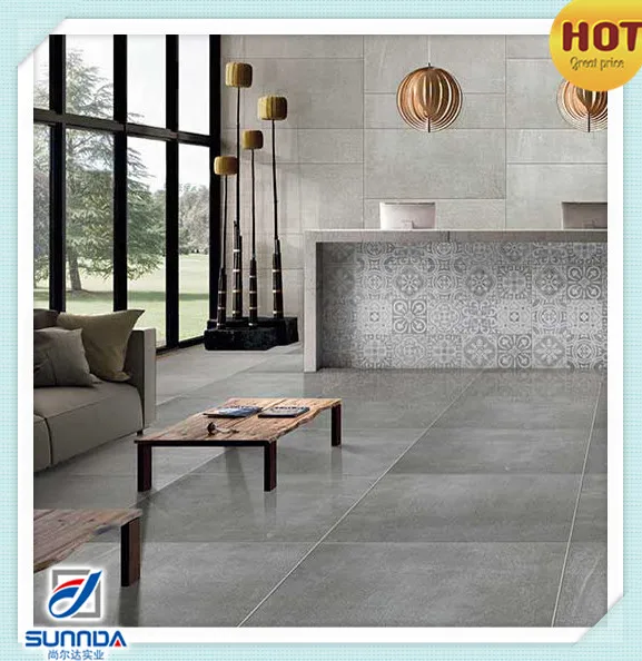 Sunnda Commercial Grade Grey Color Cement Rustic Glaze Porcelain