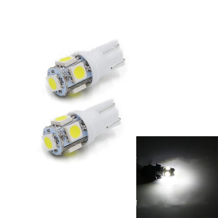 Perfect LED Wholesale T10 5 5050 5SMD 5 SMD LED 5LED 194 168 White Auto Car Side Lighting Lamp W5W Light Bulbs DC 12V