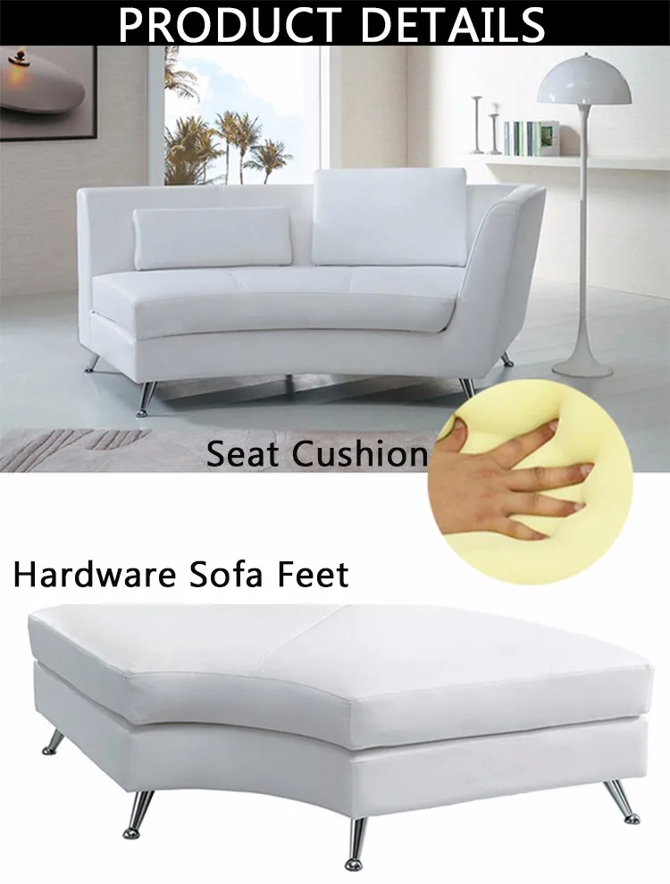 Half Moon C Shaped Sofa Blue Curved Sofa Leather Living Room Sectional