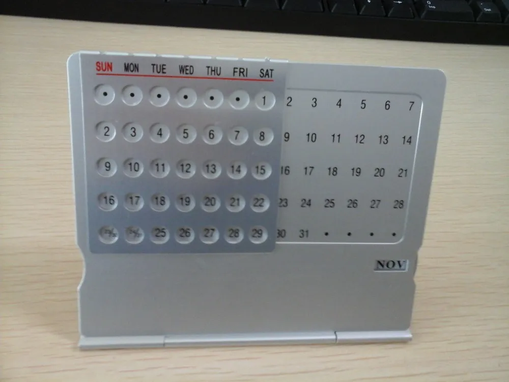 Mini Aluminium Perpetual Calendar For Tables Office Gifts Promotions