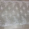 New arrival border beaded bridal embroidery lace fabric wholesale