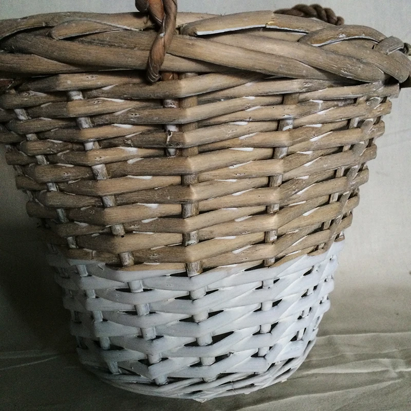 Wicker Basket For Plant Flower Pot Wholesale Round Willow