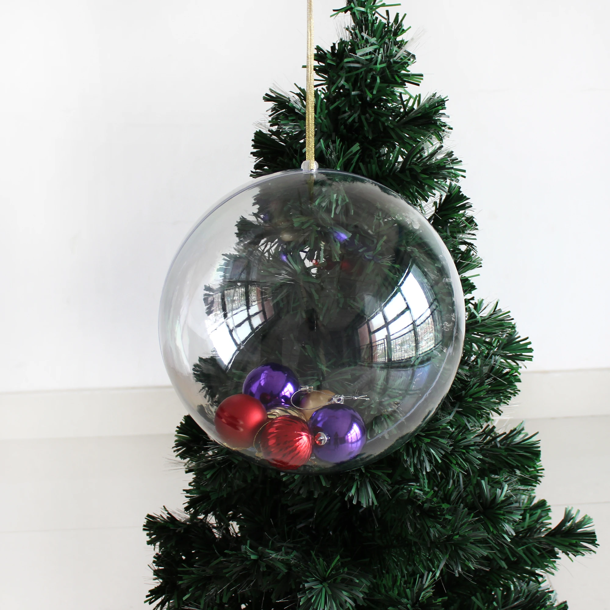 200mm Clear Plastic Ball Christmas Ornaments Hanging Transparent Balls