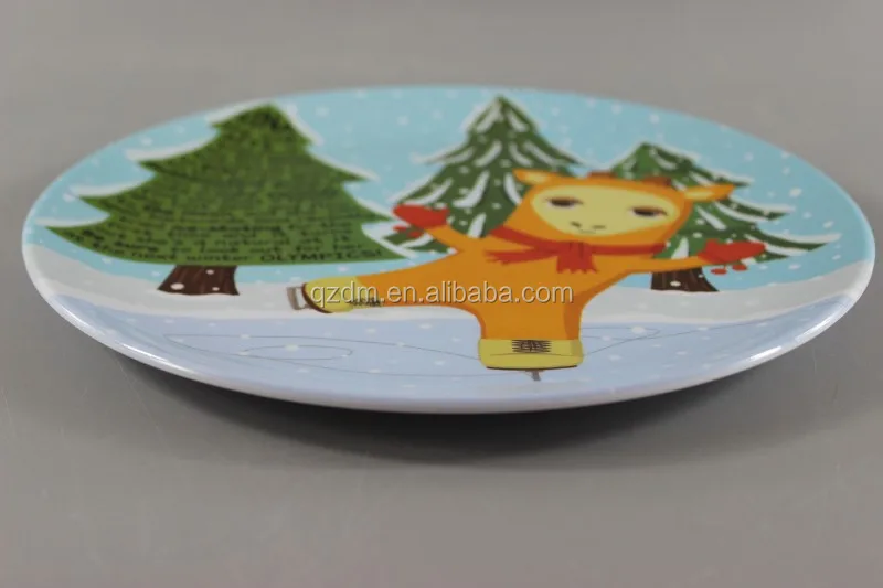 Hot Sell Plastic dinner plate Xmas Plate Snow Dishes