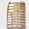 Women Inspiratinal Jewelry Stainless Steel Mantra Custom Cuff Bangle Personalized Gift Engraved Bracelet