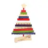 New Design Colorful Solid Wood Christmas Rotate Tree for Home Decor