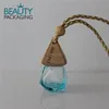 Hanging car blue perfume bottle with square shape