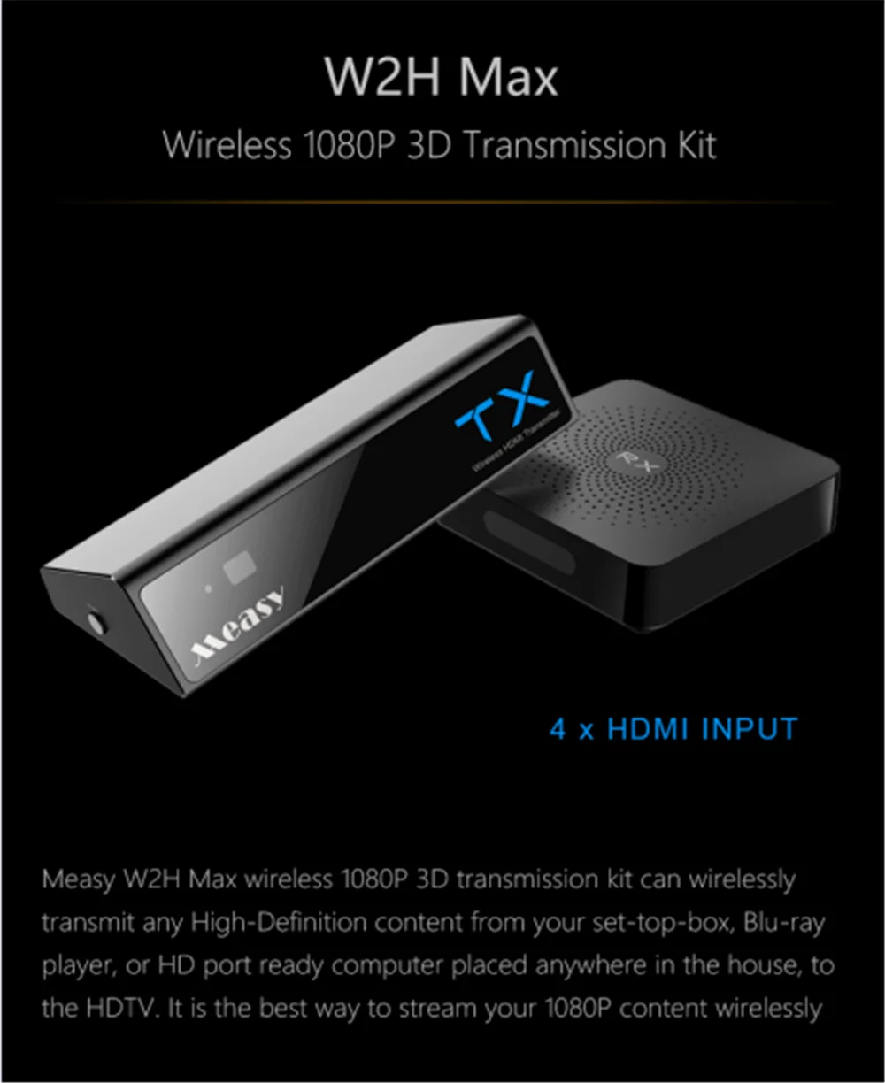 Measy W2h Max Wireless Hd Mi Uncompressed1080p 3d Transmission Video ...