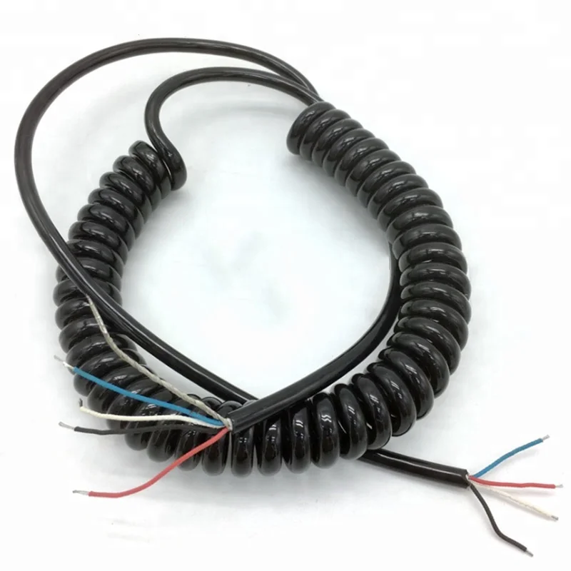 2 CORE 0.5sqmm COILED BLACK PUR CABLE 1.5 meter COIL LENGTH ***