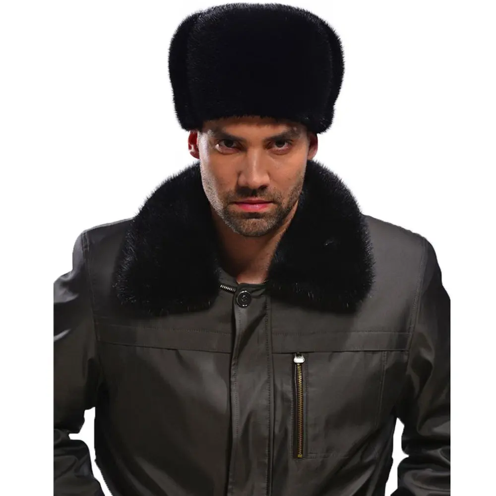 mink aviator hat