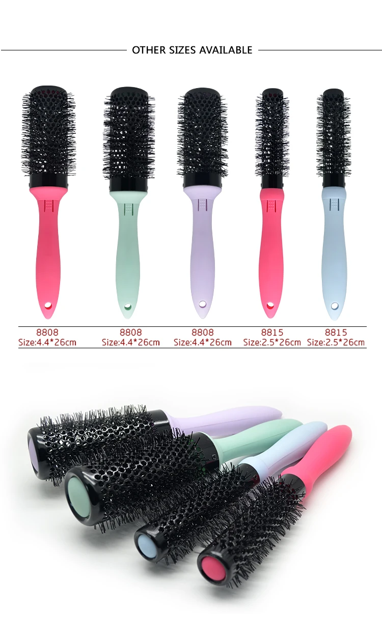 EUREKA 8815 Aluminum Barrel Hair Brush Nylon Heat-resistant Ceramic Brush Removable Barrels Ionic Round Hair Brush