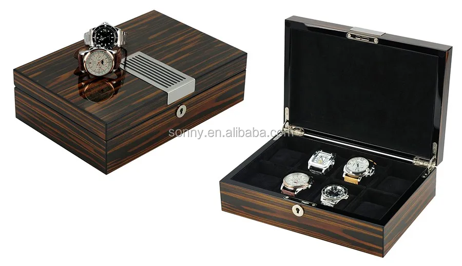 Luxurious Ebony Lacquered Wooden Wrist Watch Box For Men Buy Wrist