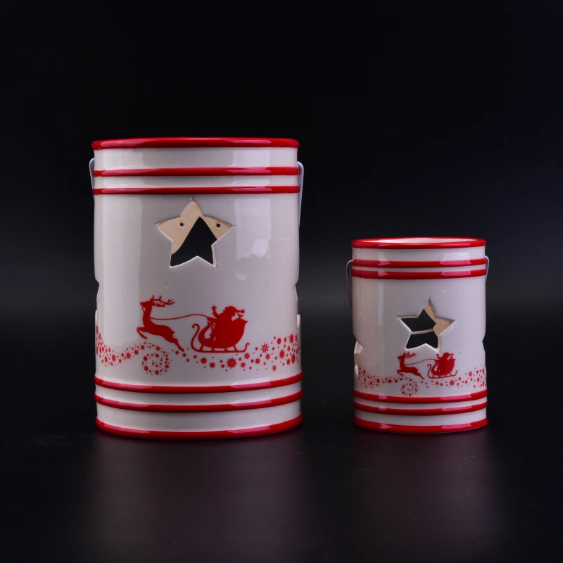 Wholesales Christmas ceramic candle holders festival decoration