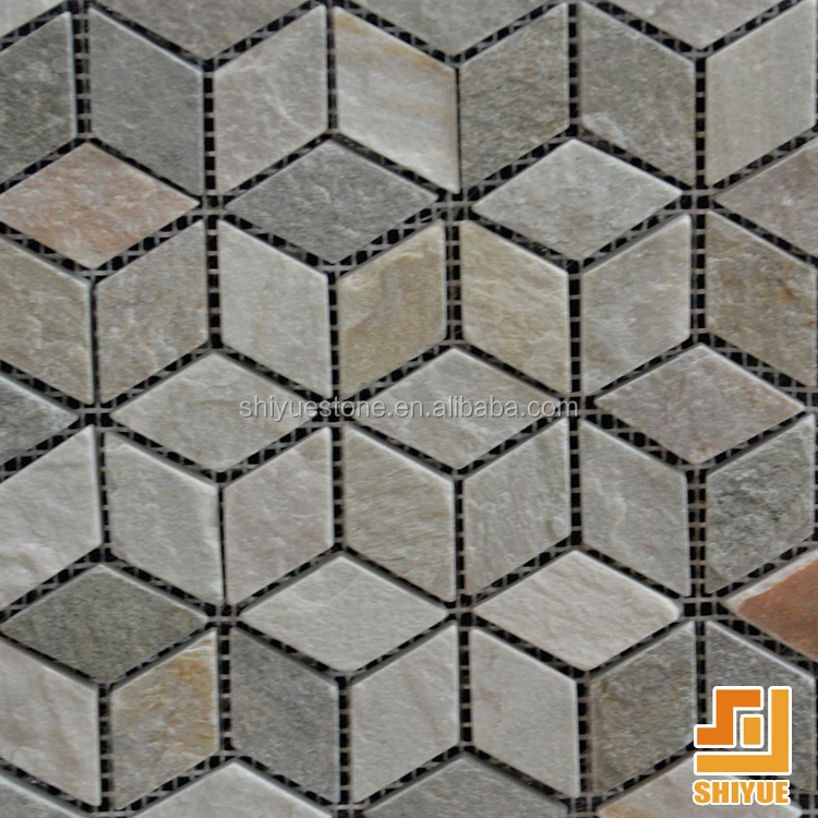 Outdoor Mosaic Floor Tiles Landscaping Road Natural Slate Paving