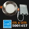 intertek led lighting 5001457 downlight 800lm 4inch 9w led panel light usa ETL ES